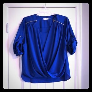 Plus Size Royal Blue Calvin Klein Blouse